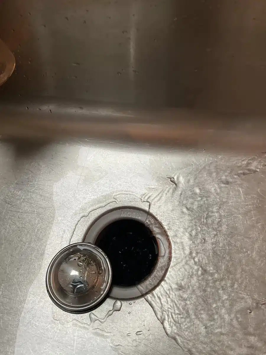 Bathroom sink drain after professional drain cleaning in Pittsburgh, PA