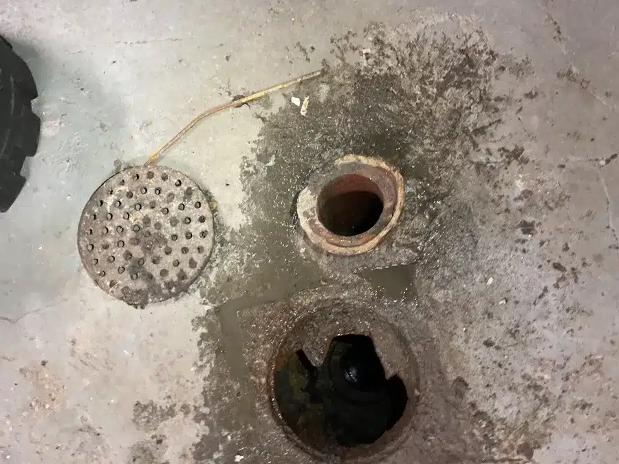 Clogged shower drain before drain cleaning in Pittsburgh, PA