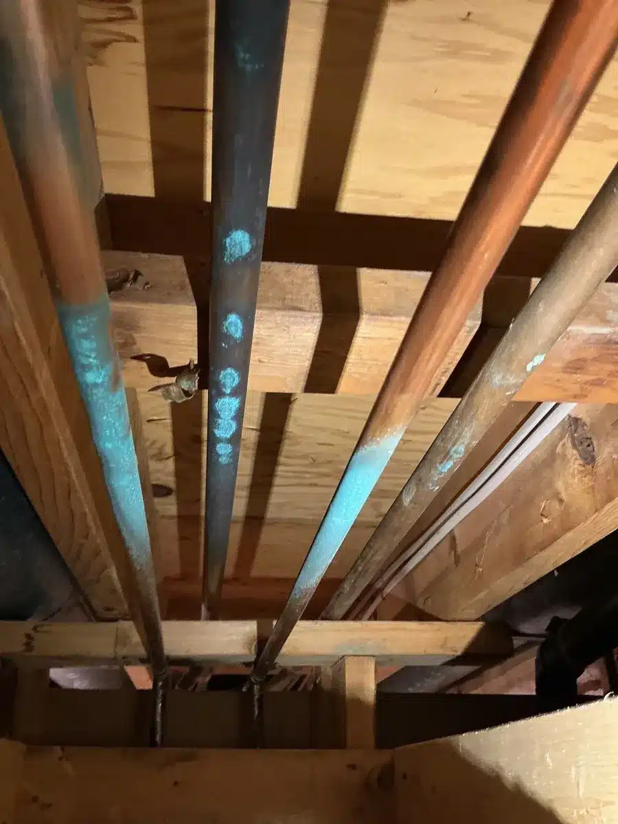 Basement copper water supply lines installation in Pittsburgh, PA