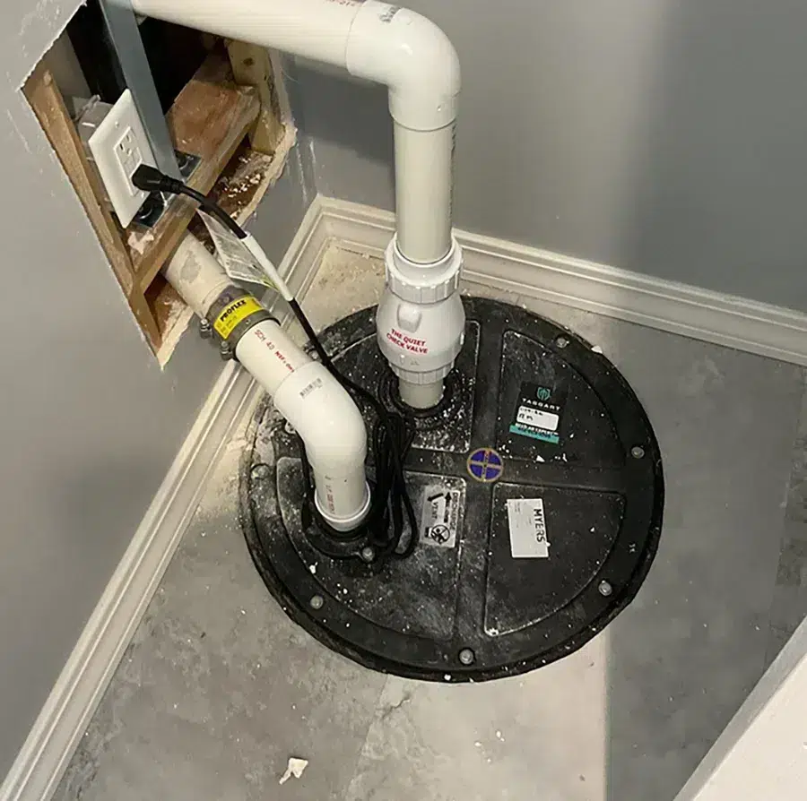 Basement sump pump installation in Pittsburgh, PA