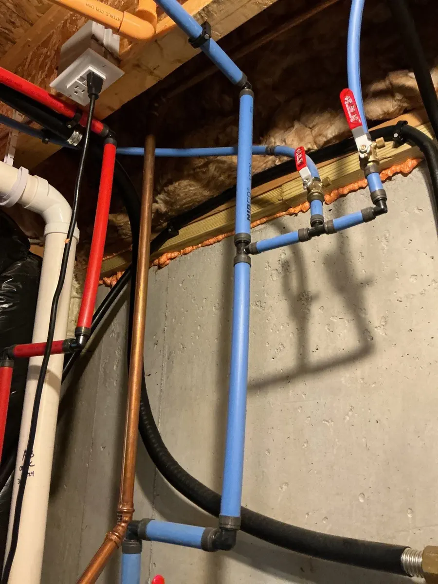 PEX repiping with red and blue supply lines in Pittsburgh, PA