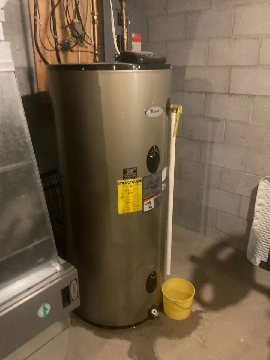 Tank water heater installed in a Pittsburgh, PA basement