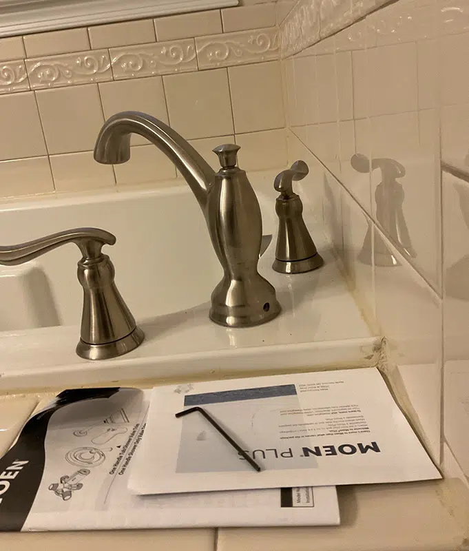 New Moen tub deck faucet installed in Pittsburgh, PA