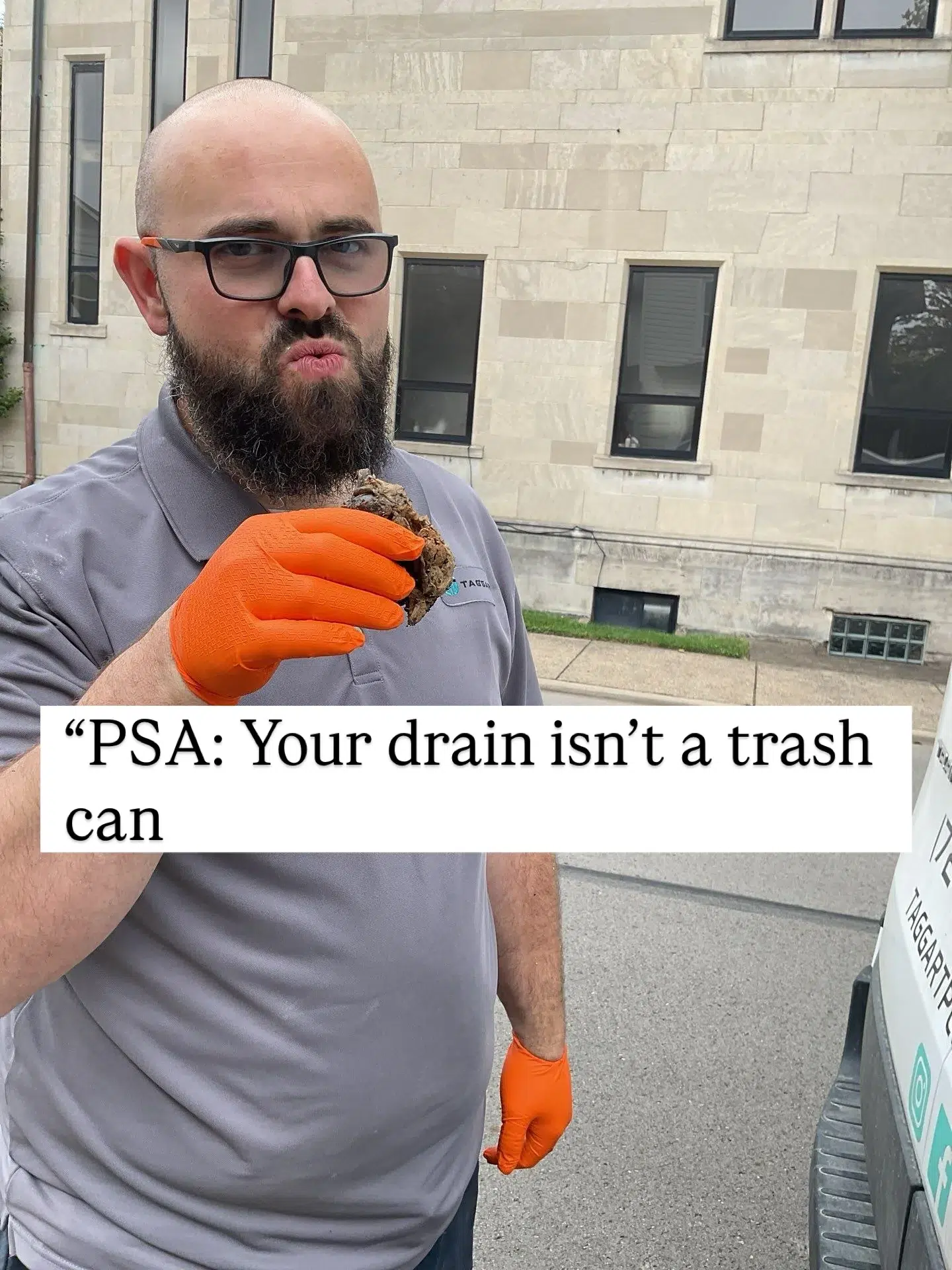 Taggart plumber pulled a grease-caked item from the drain