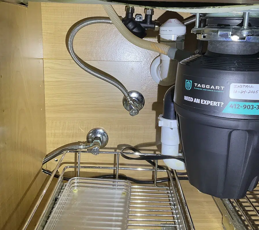 garbage disposal installation in Pittsburgh, PA by Taggart Plumbing
