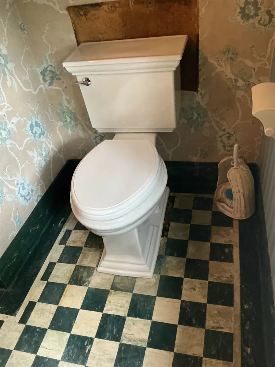 New toilet installed in a vintage tile bathroom in Pittsburgh, PA
